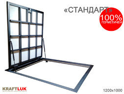 Напольный люк KRAFTLUK СТАНДАРТ 1200*1000 мм. для дома герметичный под плитку, ламинат, линолеум в погреб, подвал